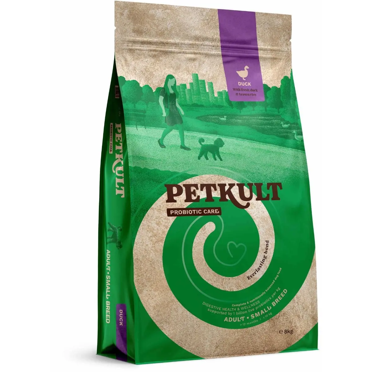 PETKULT Probiotics Adult Small Breed, XS-S, Rata si orez brun, hrana uscata caini, sistem digestiv & probiotice, 8kg