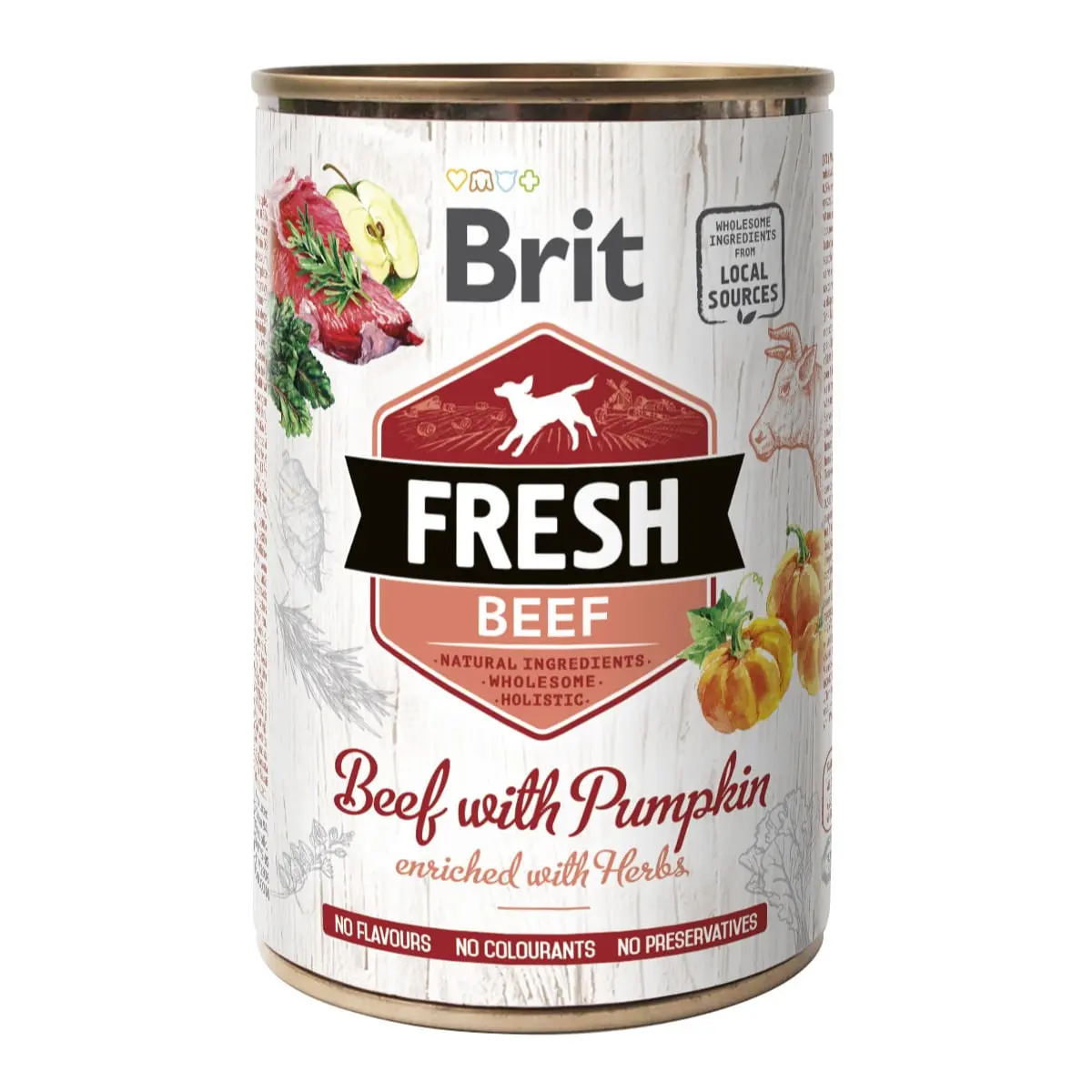BRIT Fresh, Vita cu Dovleac, conserva hrana umeda fara cereale caini, (in aspic), 400g