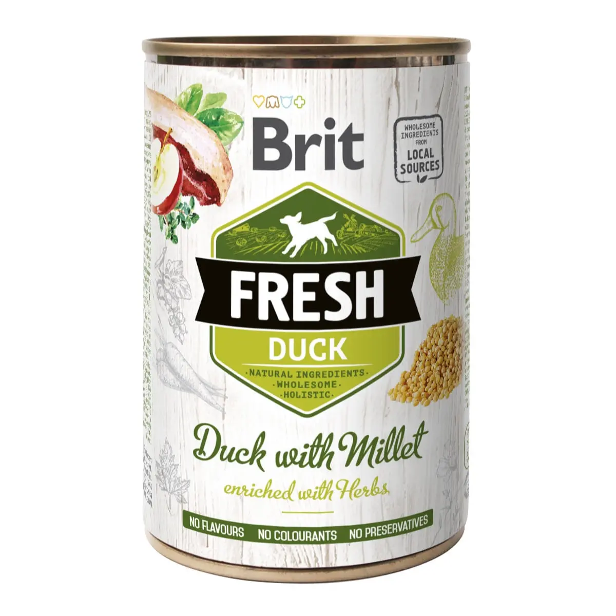 BRIT Fresh, Rata cu Mei, conserva hrana umeda fara cereale caini, (in aspic), 400g
