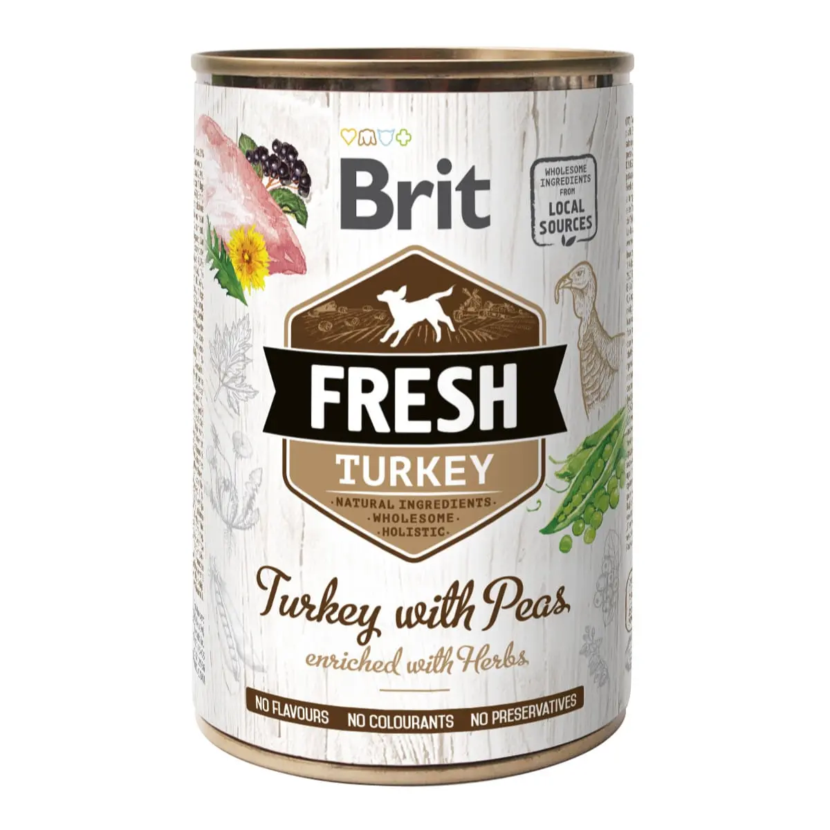 BRIT Fresh, Curcan cu Mazare, conserva hrana umeda continut redus cereale caini, (in aspic), 400g - Image 2
