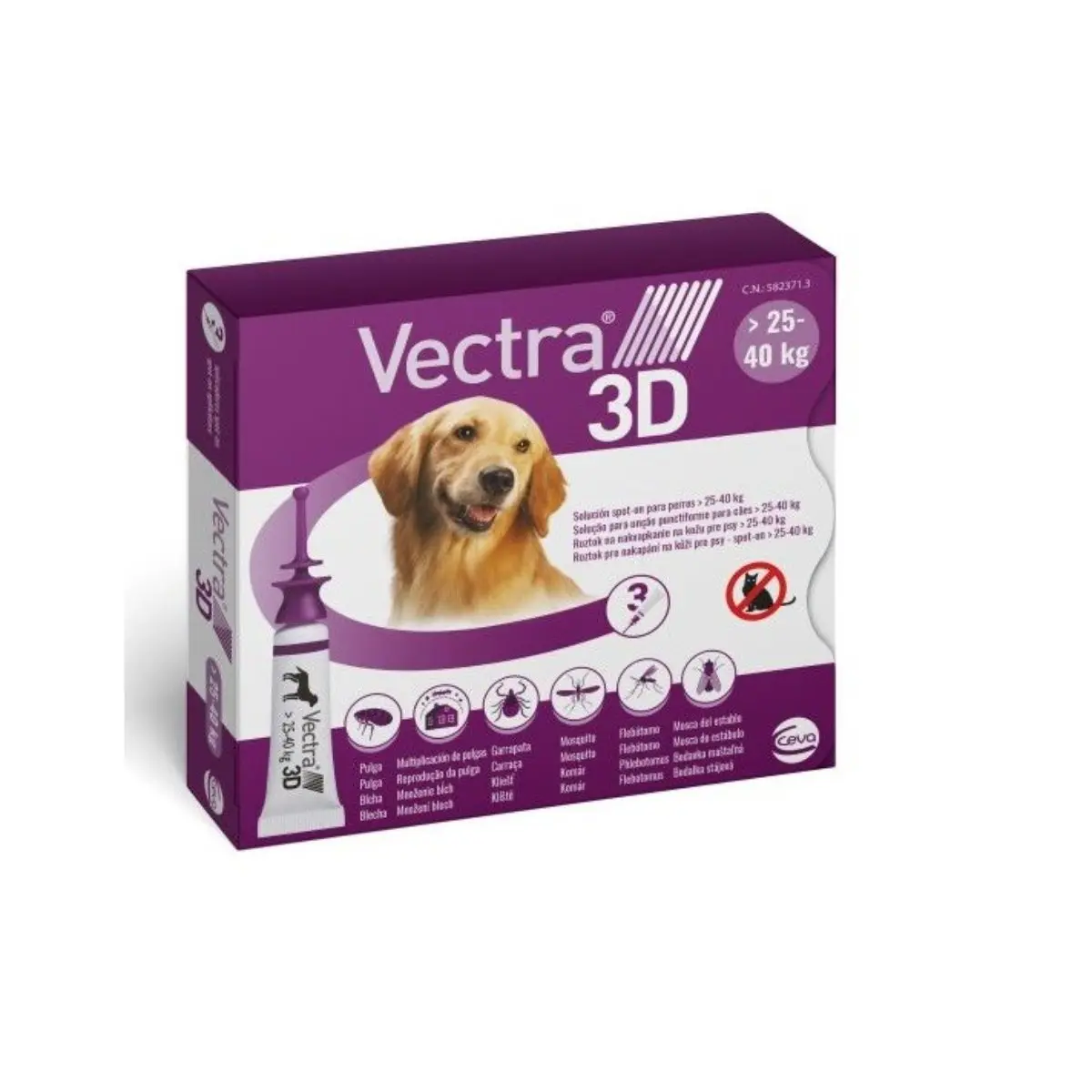 Vectra 3D, spot-on, solutie antiparazitara, caini Vectra 3D, spot-on, solutie antiparazitara, caini 25-40 kg, 3 pipete - Image 2