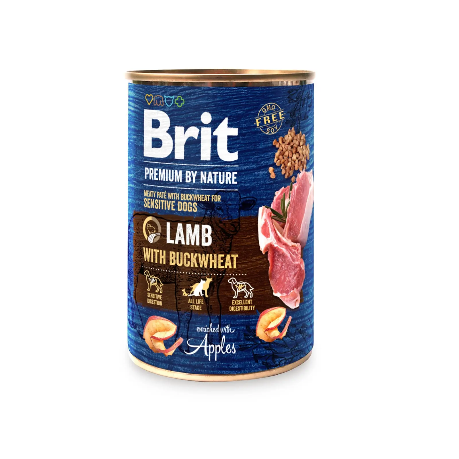 BRIT Premium By Nature, Miel cu Hrisca, conserva hrana umeda fara cereale caini, (pate), 400g - Image 2