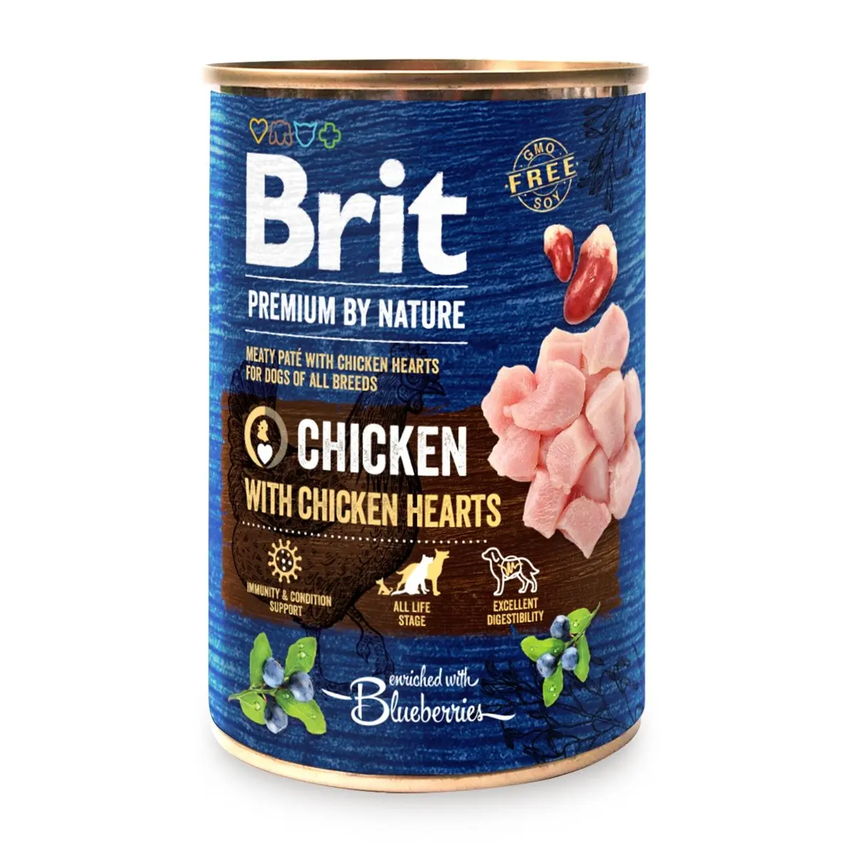 BRIT Premium By Nature, Pui si Inimi, conserva hrana umeda fara cereale caini, (pate), 400g - Image 2