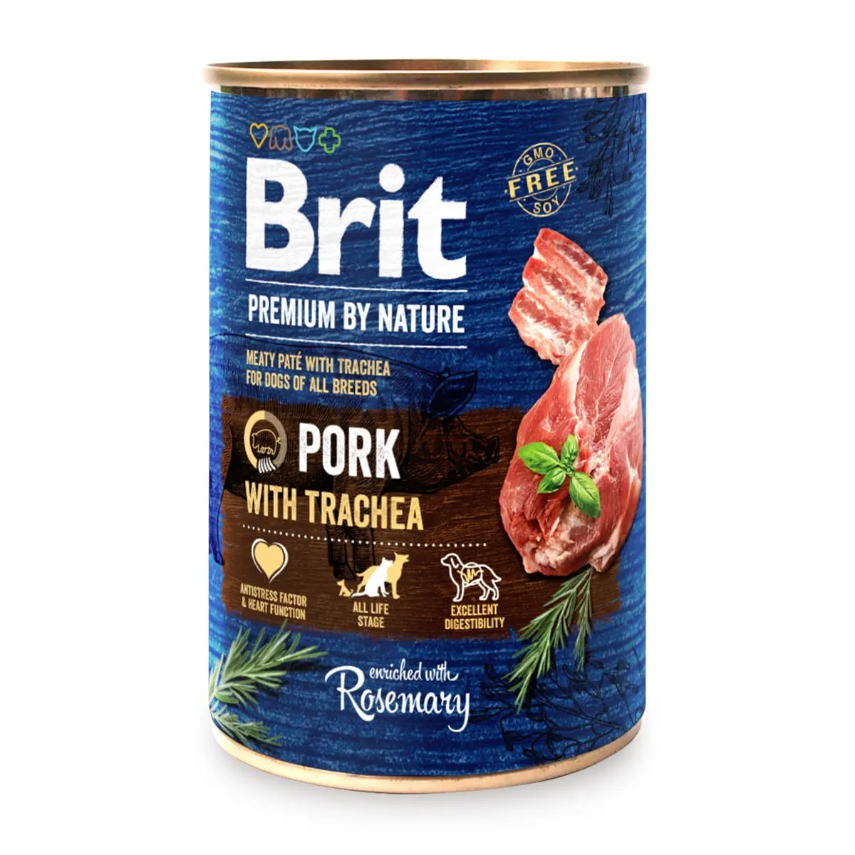 BRIT Premium By Nature, Porc si Trahee, conserva hrana umeda fara cereale caini, (pate), 400g - Image 2