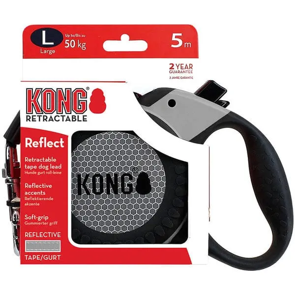 Lesa Retractabila Kong Reflect L, 5m-50 Kg, Gri - Image 2