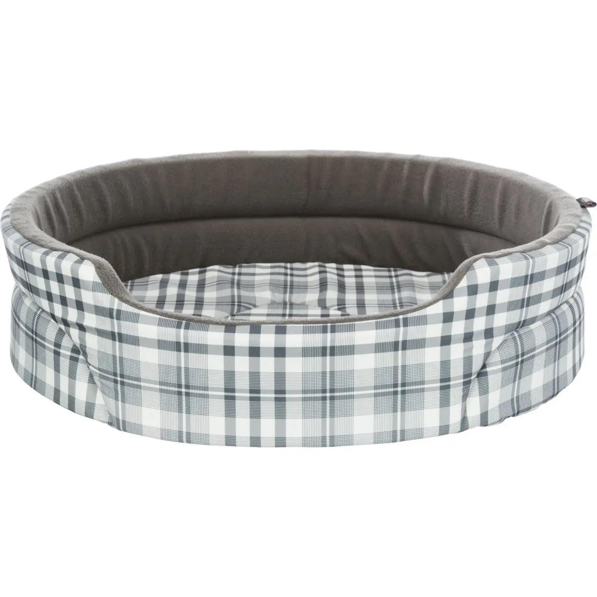 TRIXIE Lucky, cos oval caini si pisici, poliester, imprimeu geometric, perna reversibila, gri TRIXIE Lucky, cos oval caini, S-M, poliester, imprimeu geometric, perna reversibila, gri, 65 x 55 cm - Image 2
