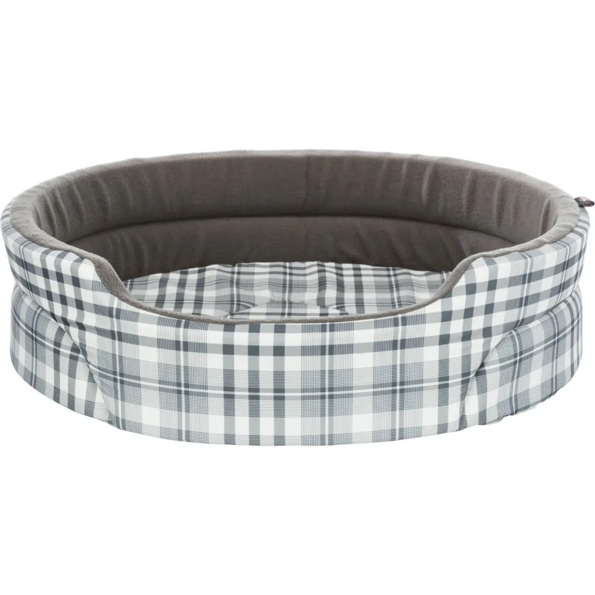 TRIXIE Lucky, cos oval caini si pisici, poliester, imprimeu geometric, perna reversibila, gri TRIXIE Lucky, cos oval caini si pisici, XS, poliester, imprimeu geometric, perna reversibila, gri, 45 x 35 cm - Image 3