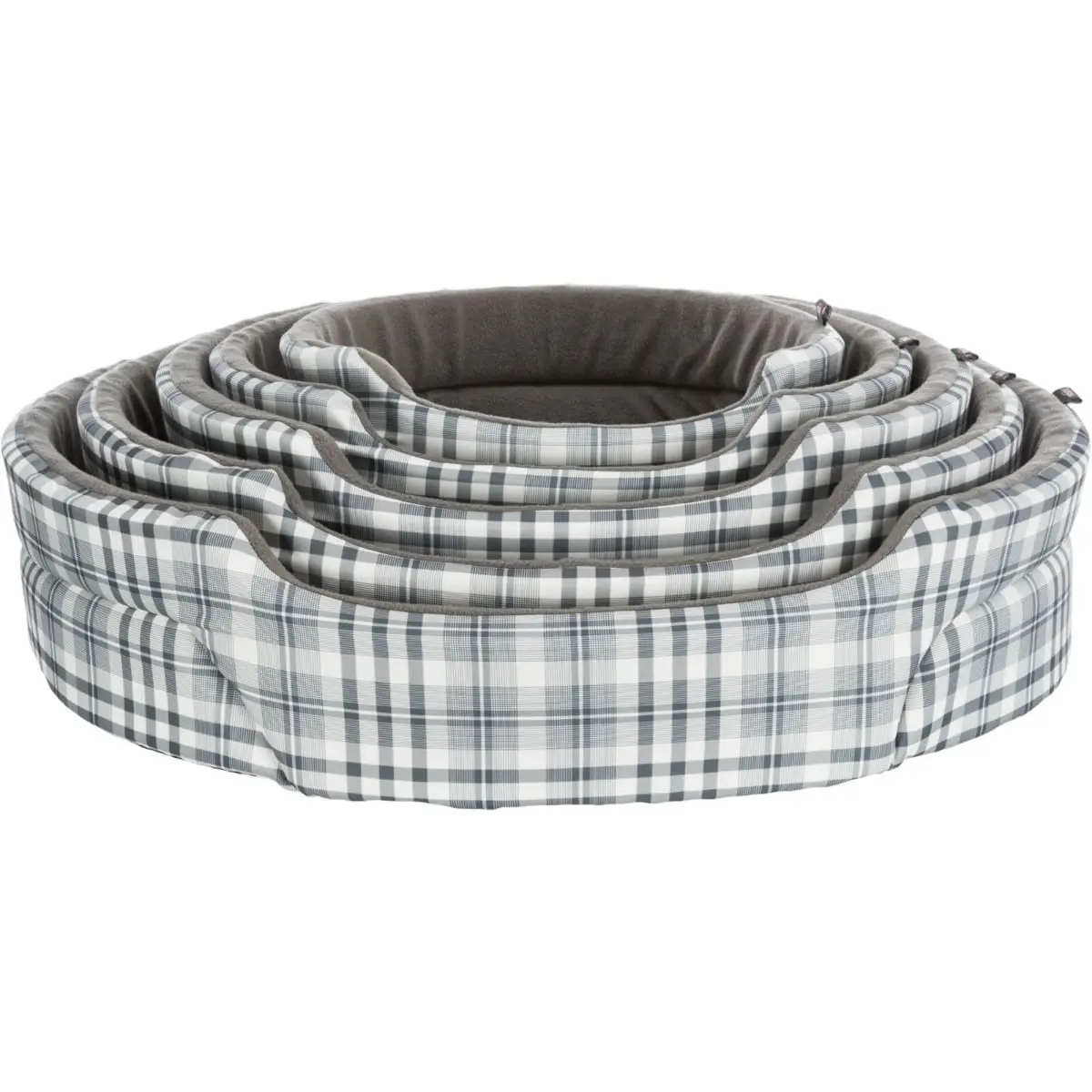 TRIXIE Lucky, cos oval caini si pisici, poliester, imprimeu geometric, perna reversibila, gri TRIXIE Lucky, cos oval caini, S-M, poliester, imprimeu geometric, perna reversibila, gri, 65 x 55 cm - Image 4