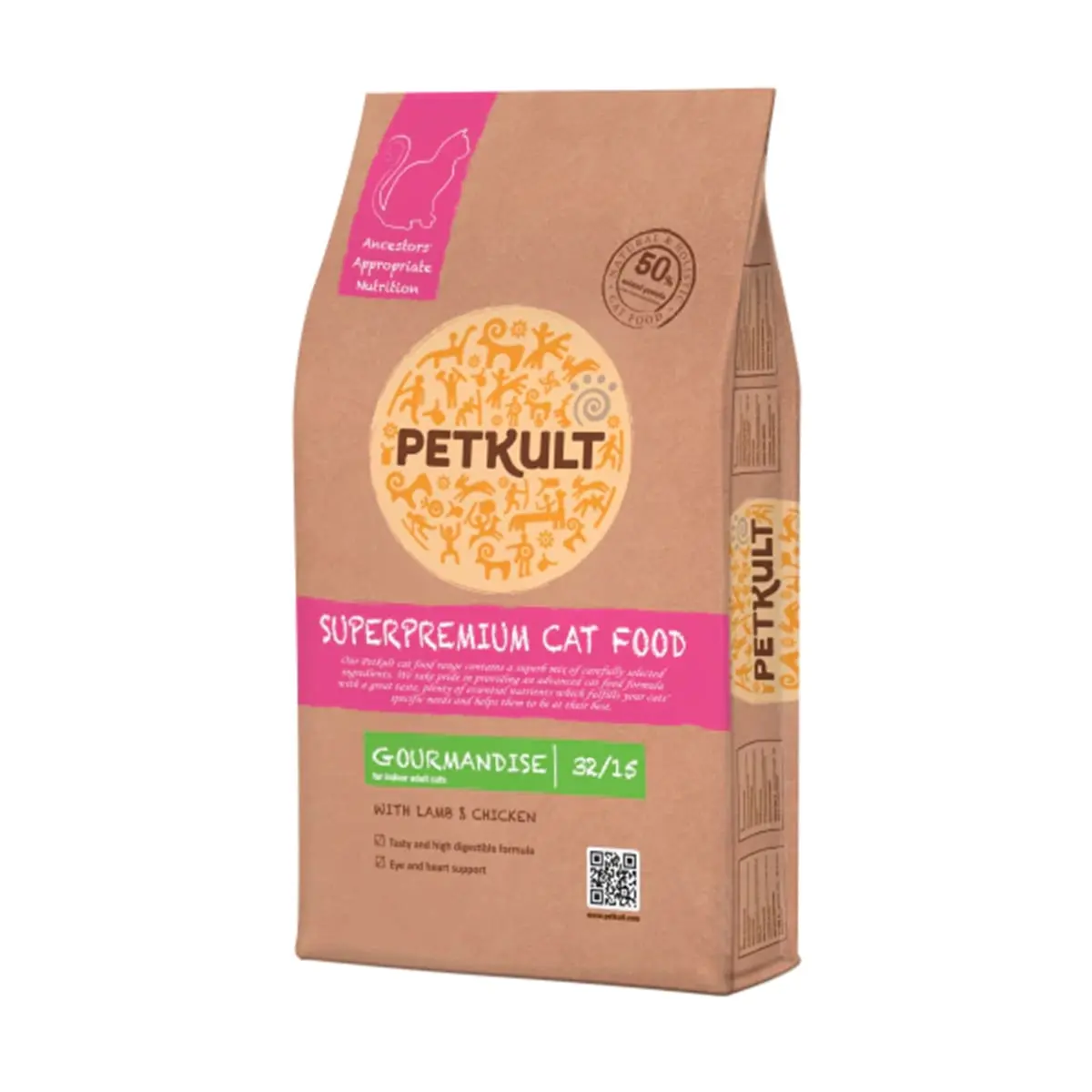 PETKULT Superpremium Gourmandise 32/15, Miel si Pui, hrana uscata pisici, 2kg