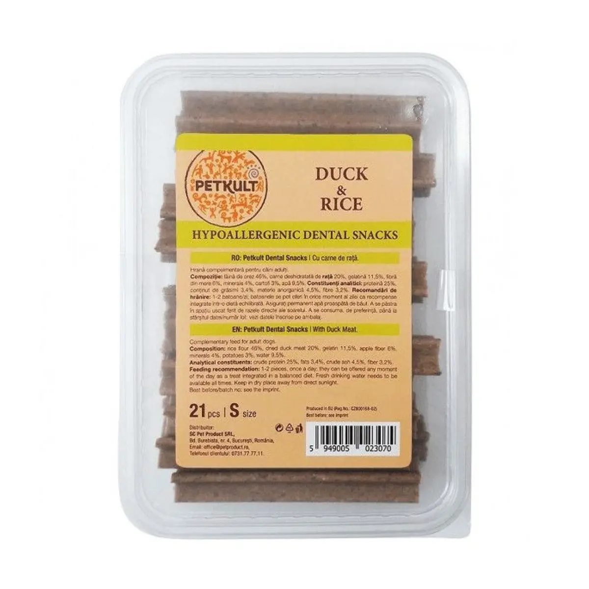 PETKULT Hypoallergenic Dental Snacks, Rata si Orez, recompensa caini, 21buc