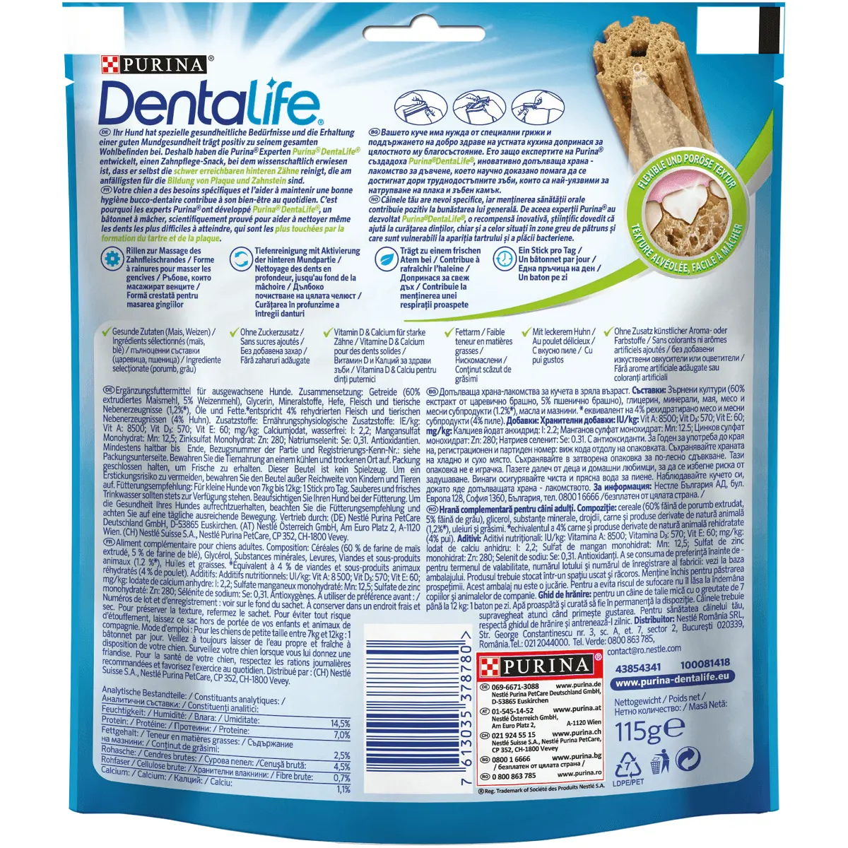 PURINA Dentalife Adult Small, recompense caini de talie mica, batoane, 7buc - Image 3