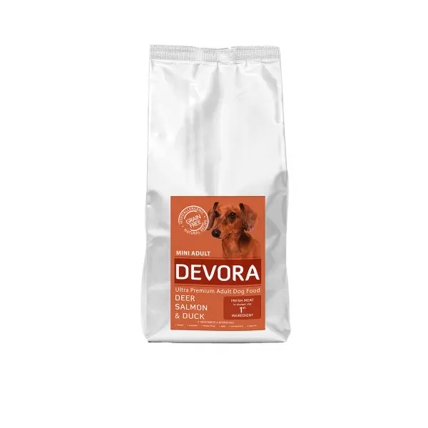 DEVORA Small Breeds, XS-S, Somon si Caprioara, hrana uscata fara cereale caini Devora Grain Free Dog Mini Adult cu Caprioara, Somon si Rata, 7.5 kg
