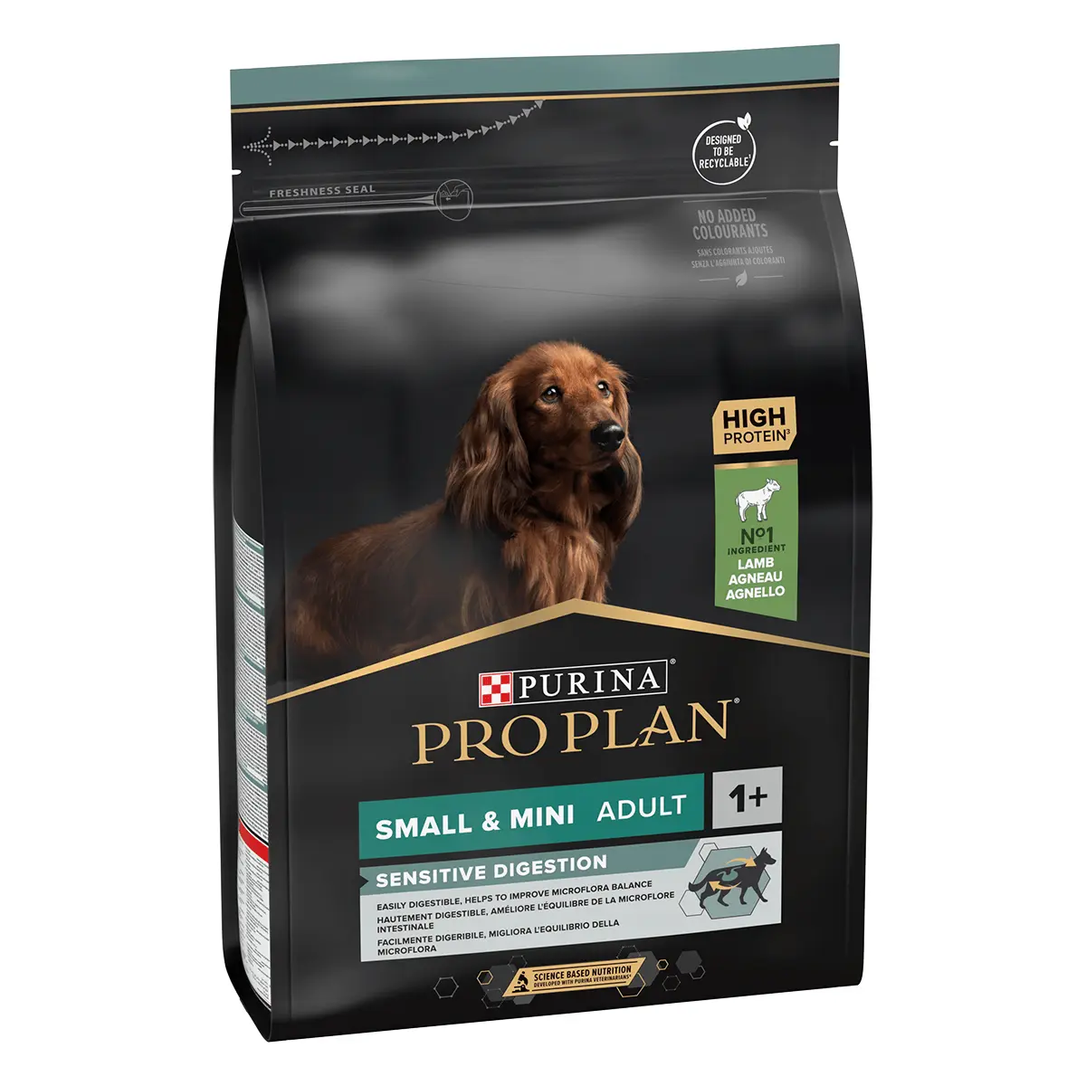PURINA Pro Plan Sensitive Digestion Adult XS-S, Miel, hrana uscata caini, sensibilitati digestive, 3kg