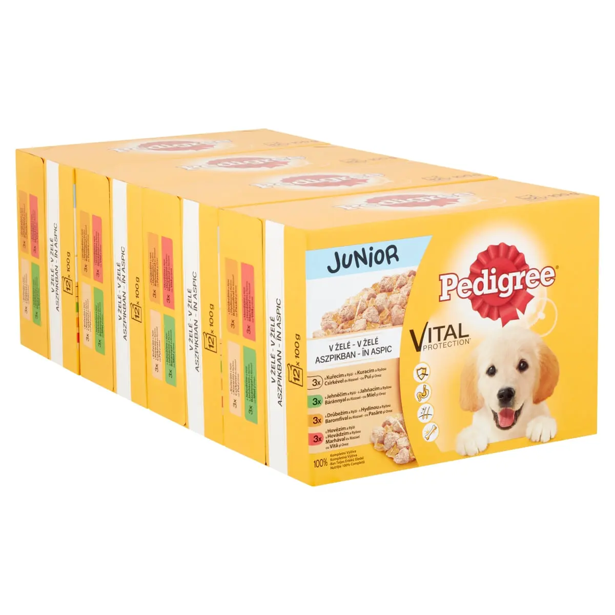 PEDIGREE Vital Protection Junior Multipack, 4 arome, pachet mixt, plic hrana umeda caini junior, (in aspic), 100g x 12 - Image 8
