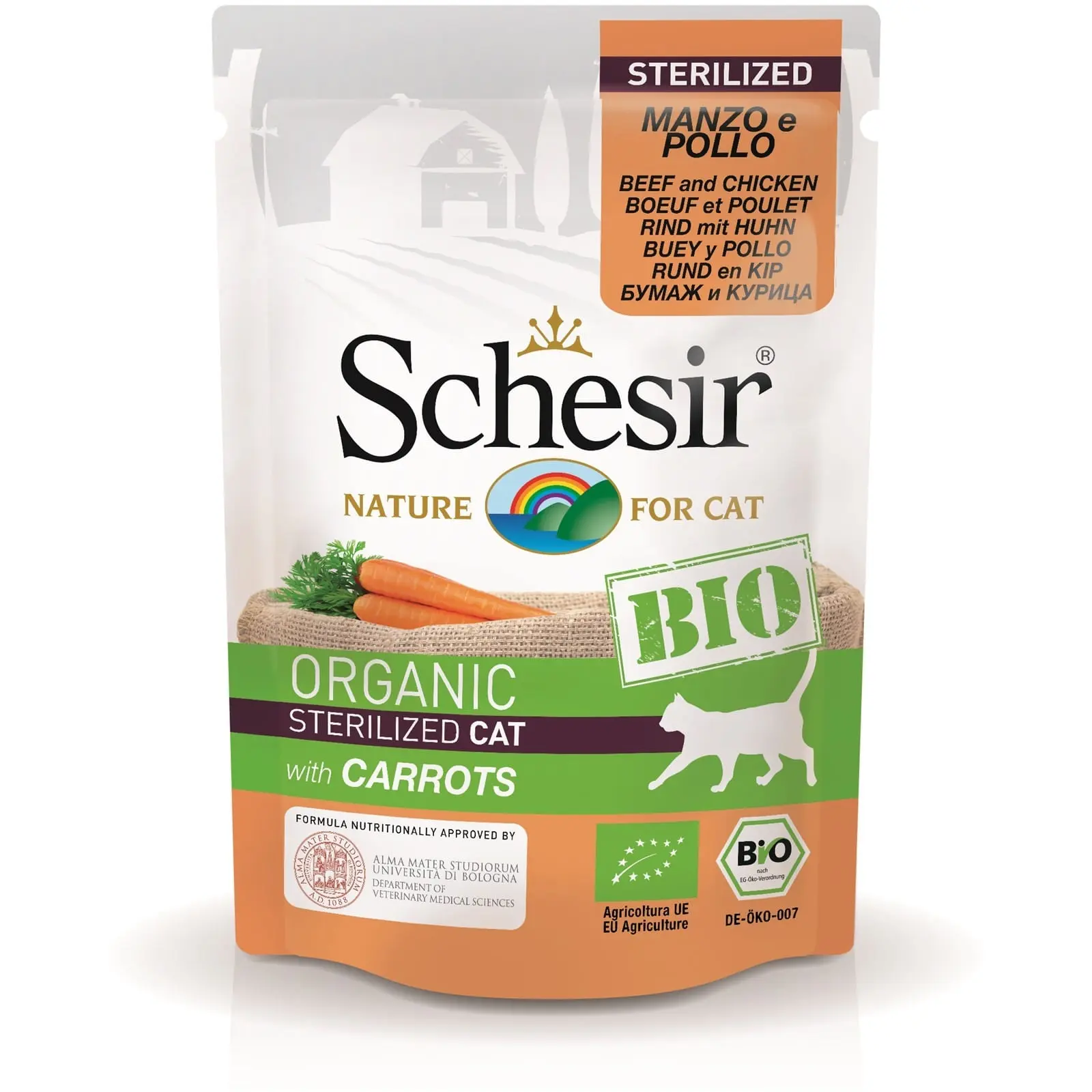 Schesir Cat Bio Sterilised cu Vita, Pui si Morcovi, Plic 85 g - Image 2