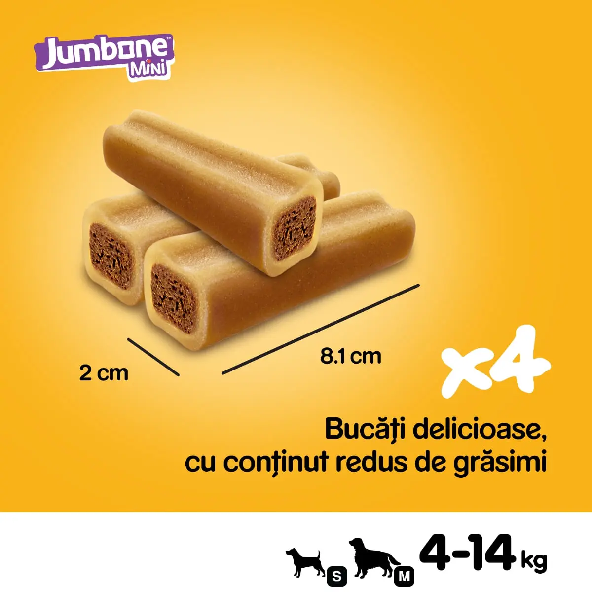 PEDIGREE Jumbone Mini, recompense caini, Vita si Pasare, batoane, 4 buc, 160g - Image 3