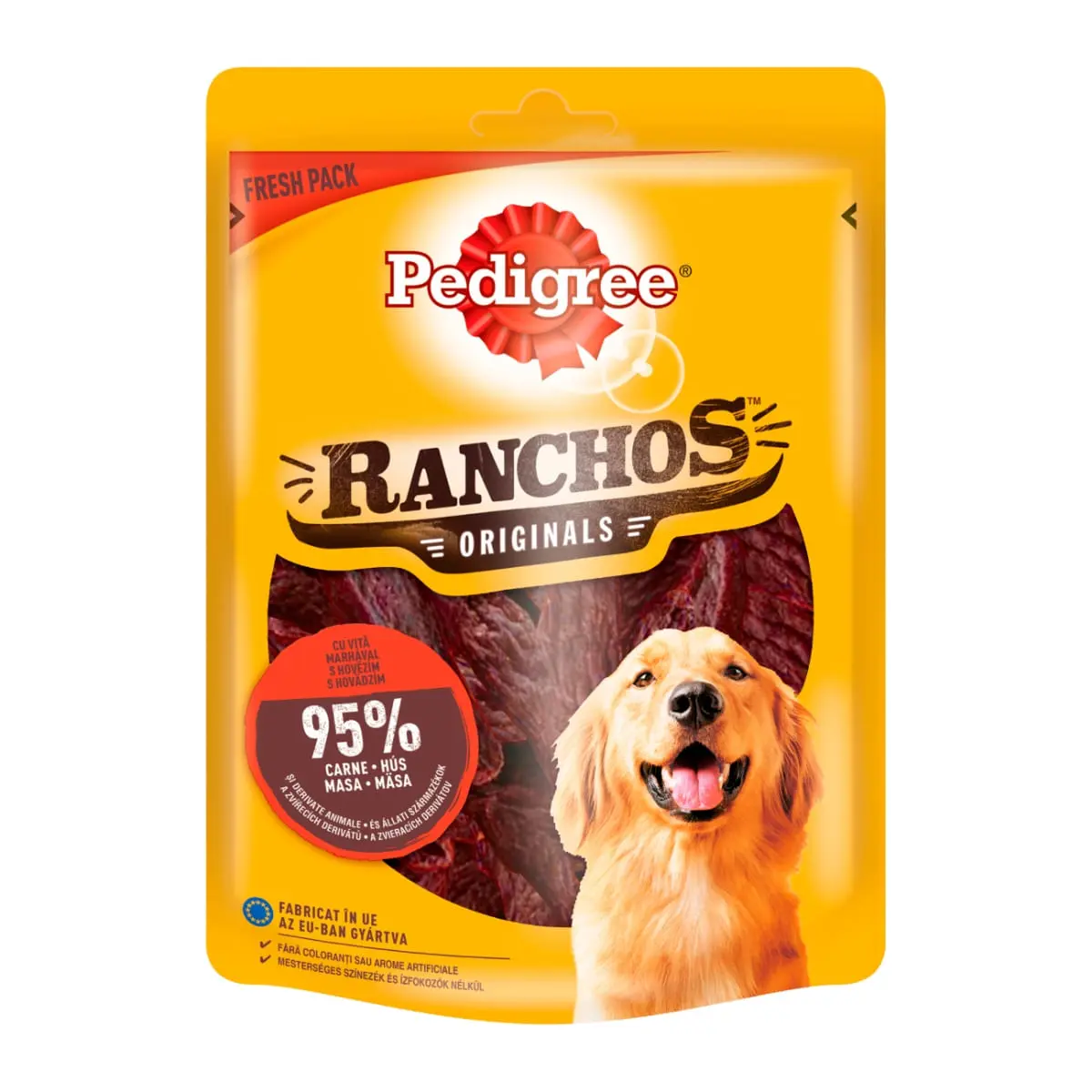 PEDIGREE Ranchos, recompense caini, fasii uscate, Vita, 70g