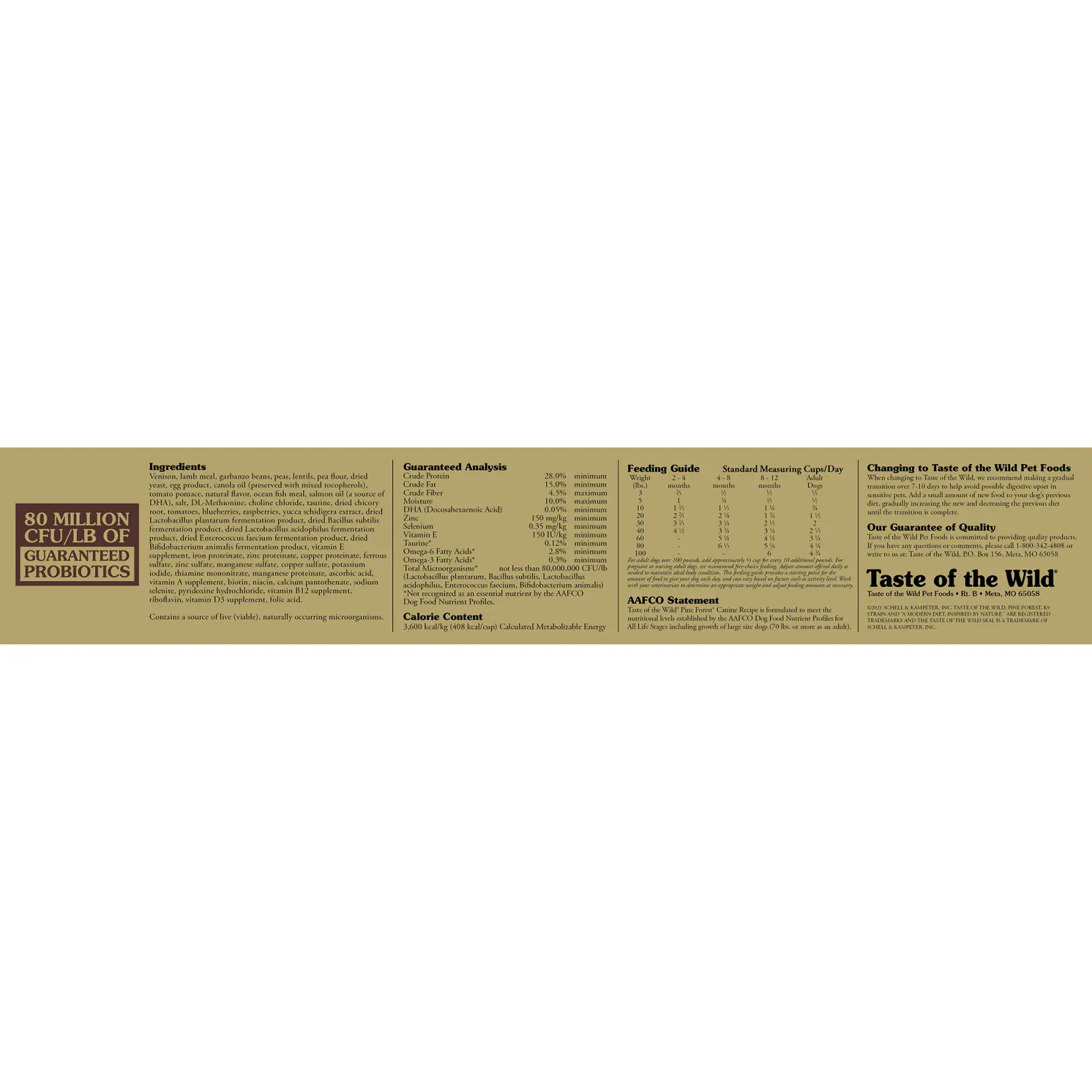 TASTE OF THE WILD Pine Forest, Vanat si Miel, hrana uscata fara cereale caini, 12.2kg - Image 2