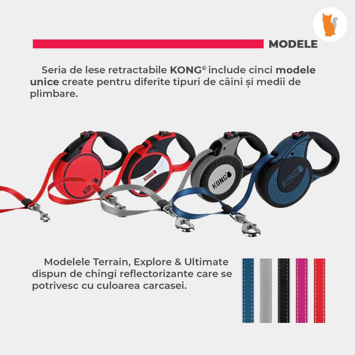 Lesa Retractabila Kong Terrain M, 5m-30 Kg, Albastru - Image 2