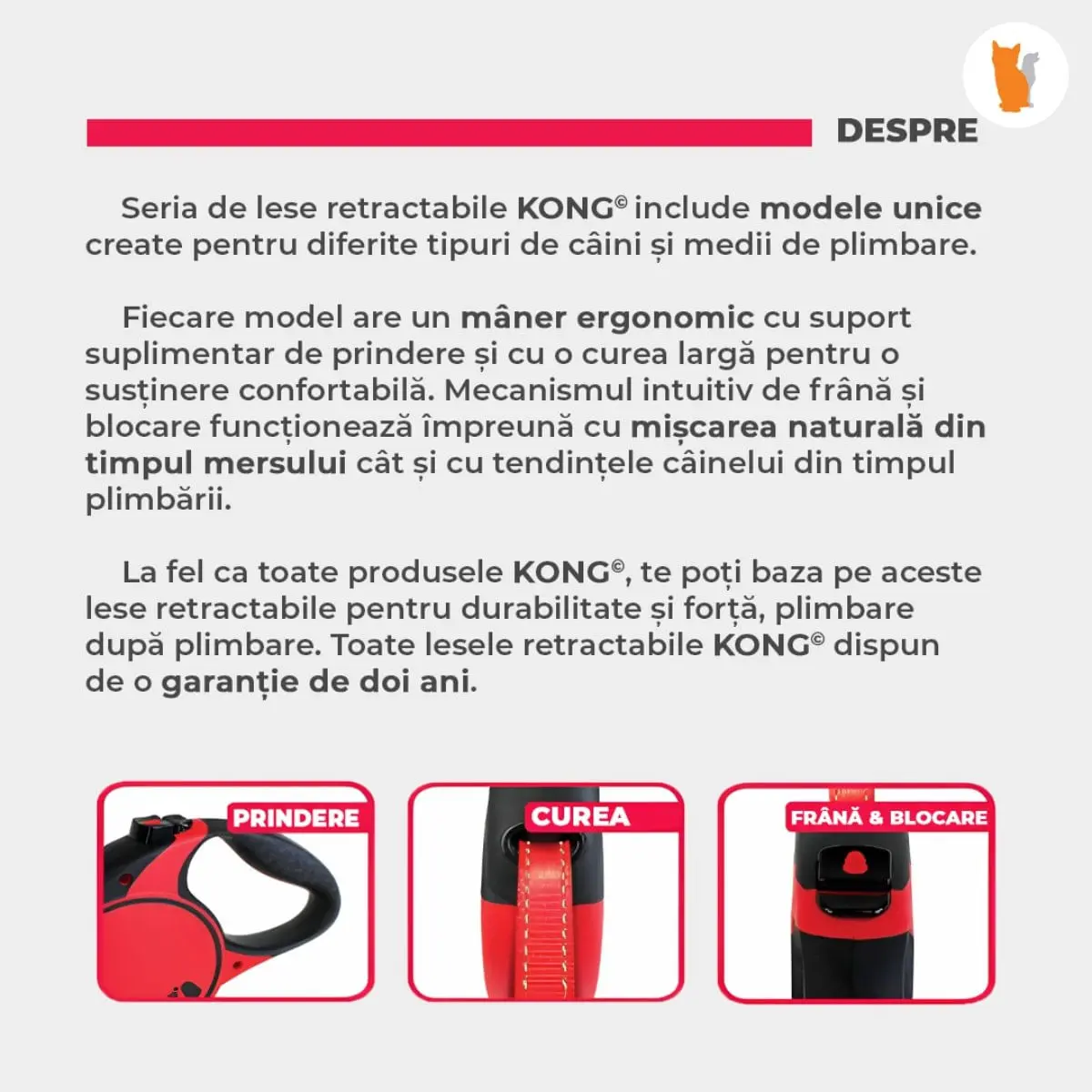 Lesa Retractabila Kong Terrain M, 5m-30 Kg, Negru - Image 3