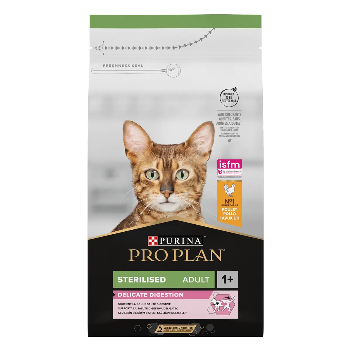 PURINA Pro Plan Sterilised Delicate Digestion Adult 1+, Pui, hrana uscata pisici sterilizate, 1.5kg - Image 3