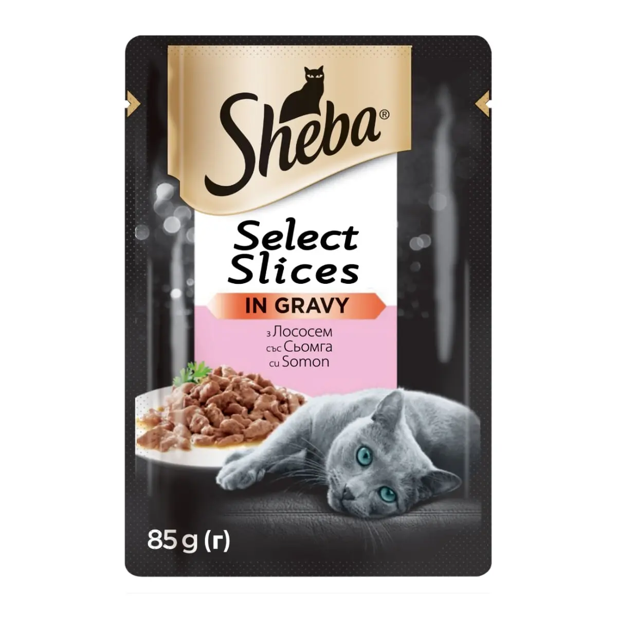 SHEBA Select Slices, Somon, plic hrana umeda pisici, (in sos), bax, 85g x 28buc - Image 2