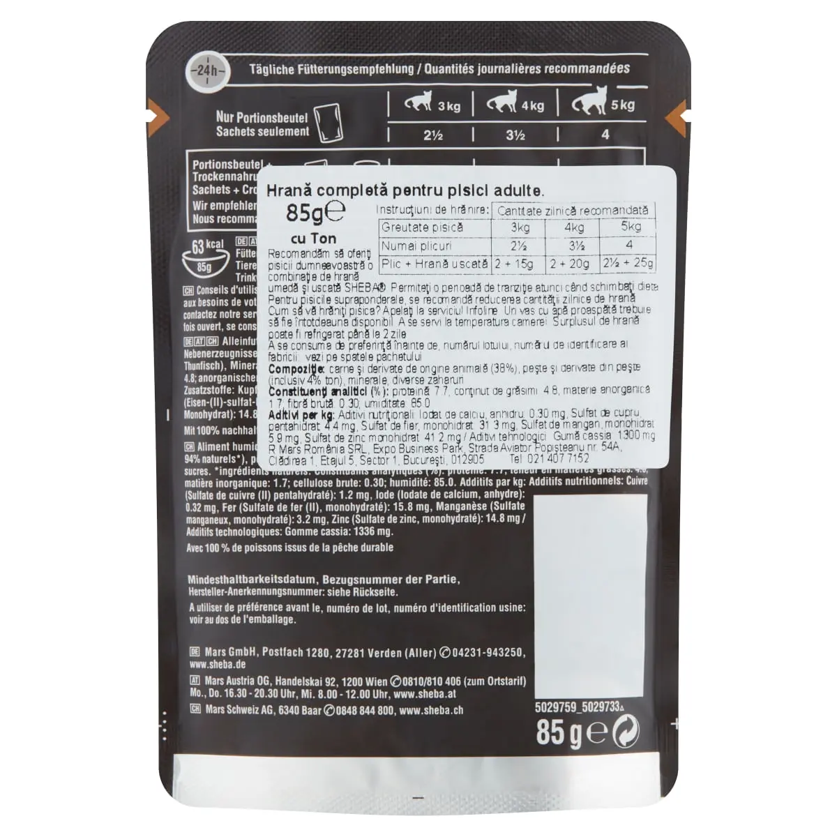 SHEBA Delicatese, Ton, plic hrana umeda pisici, (in aspic), bax, 85g x 28buc - Image 3