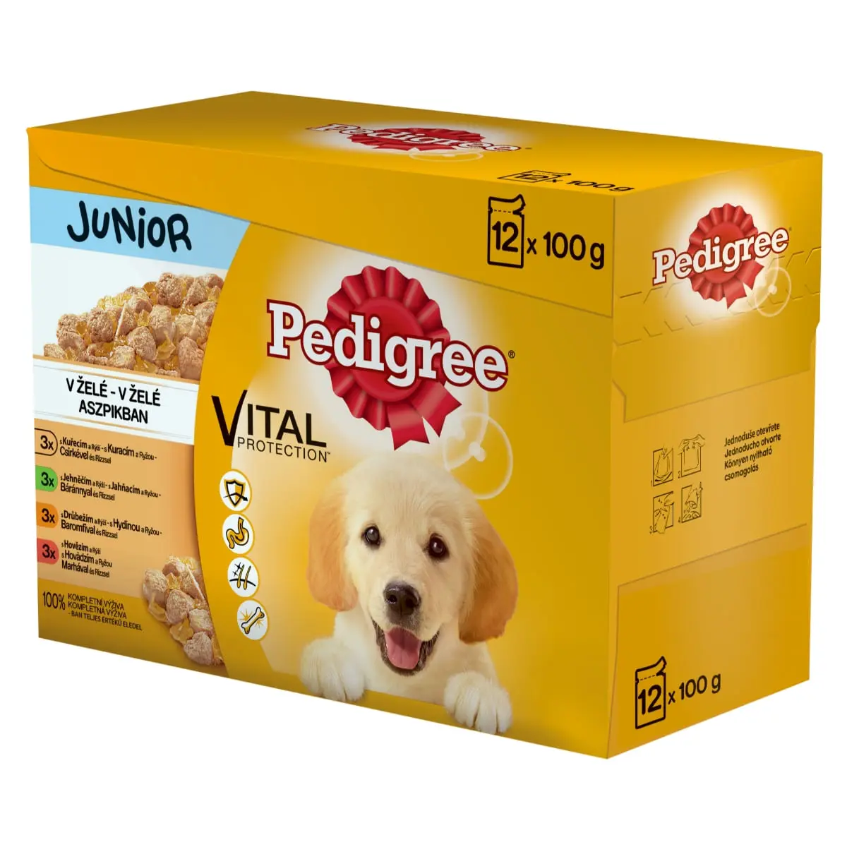 PEDIGREE Vital Protection Junior Multipack, 4 arome, pachet mixt, plic hrana umeda caini junior, (in aspic), 100g x 12 - Image 4