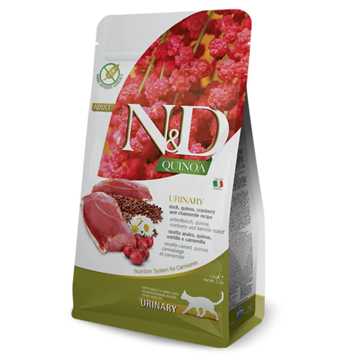 N&D Quinoa Urinary, Rata, hrana uscata fara cereale pisici, sistem urinar, 1.5kg
