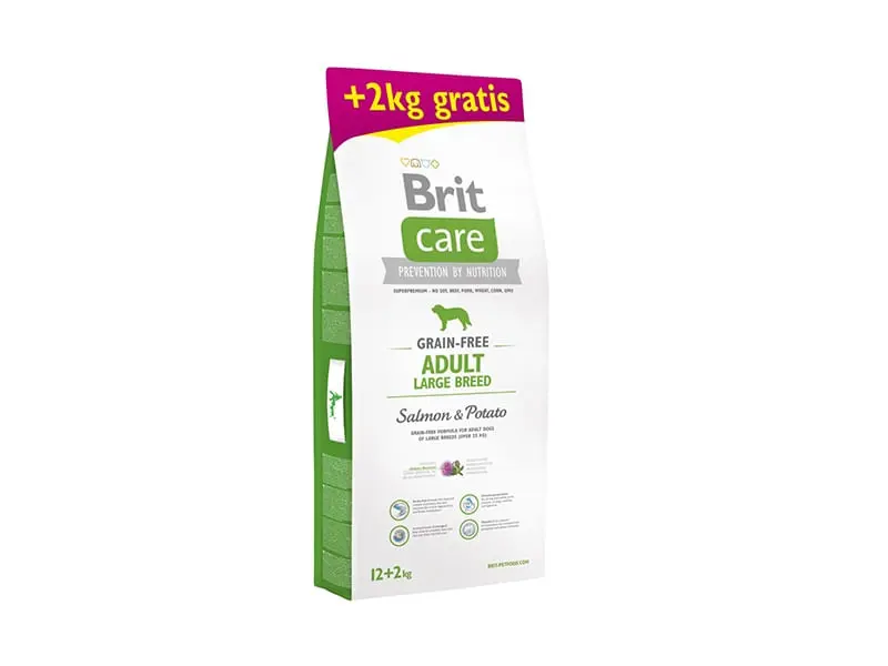 BRIT Care Adult Large Breed, L-XL, Somon cu Cartofi, hrana uscata fara cereale caini, 12kg+2kg GRATUIT - Image 2