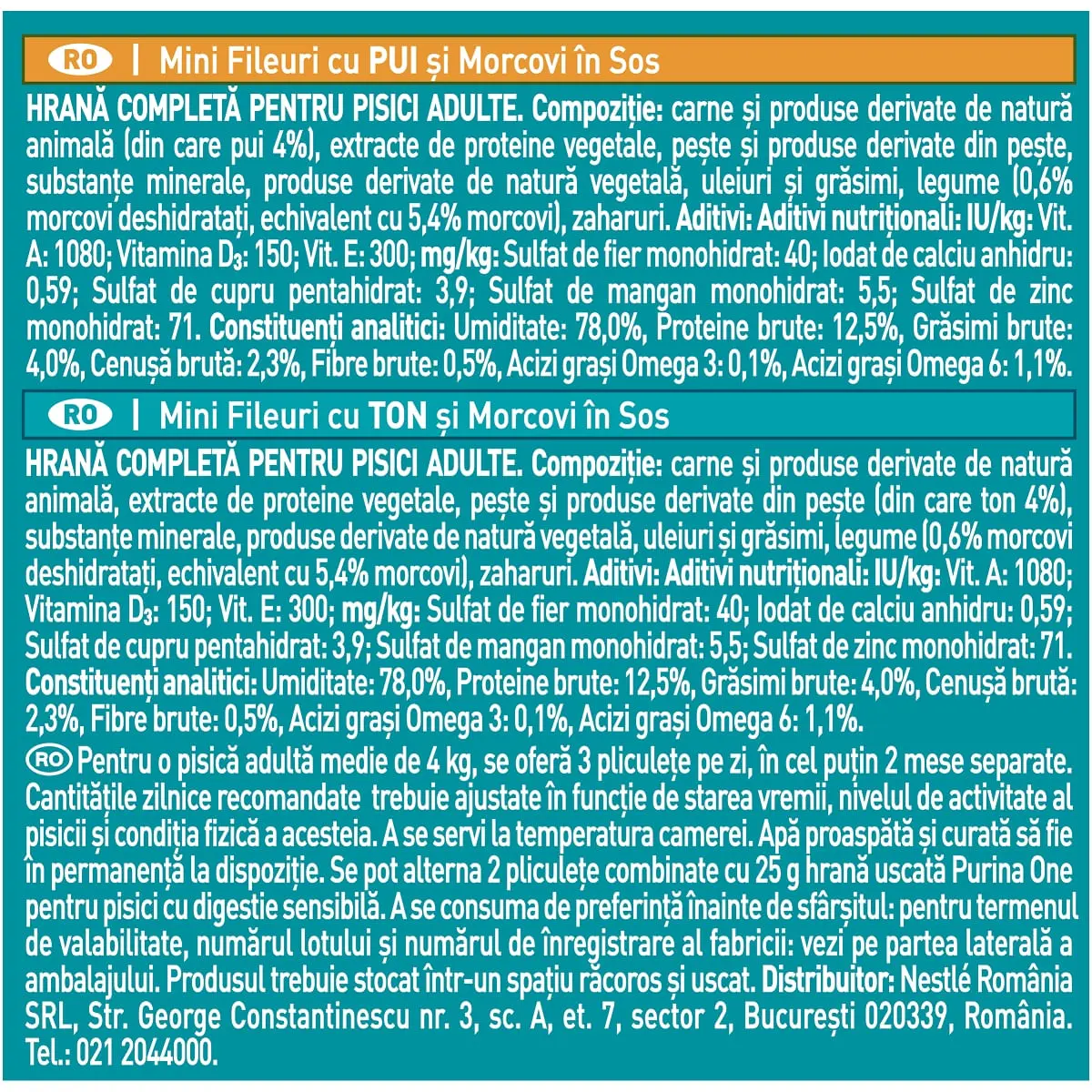 PURINA One Sensitive, Pui/Ton, pachet mixt plic hrana umeda pisici, sensibilitati digestive, (in sos), 85g x 4 - Image 4