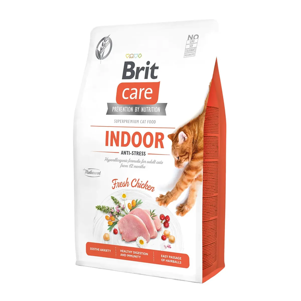 BRIT Care Indoor Anti-Stress, Pui, hrana uscata fara cereale pisici, antistres, 7kg - Image 2