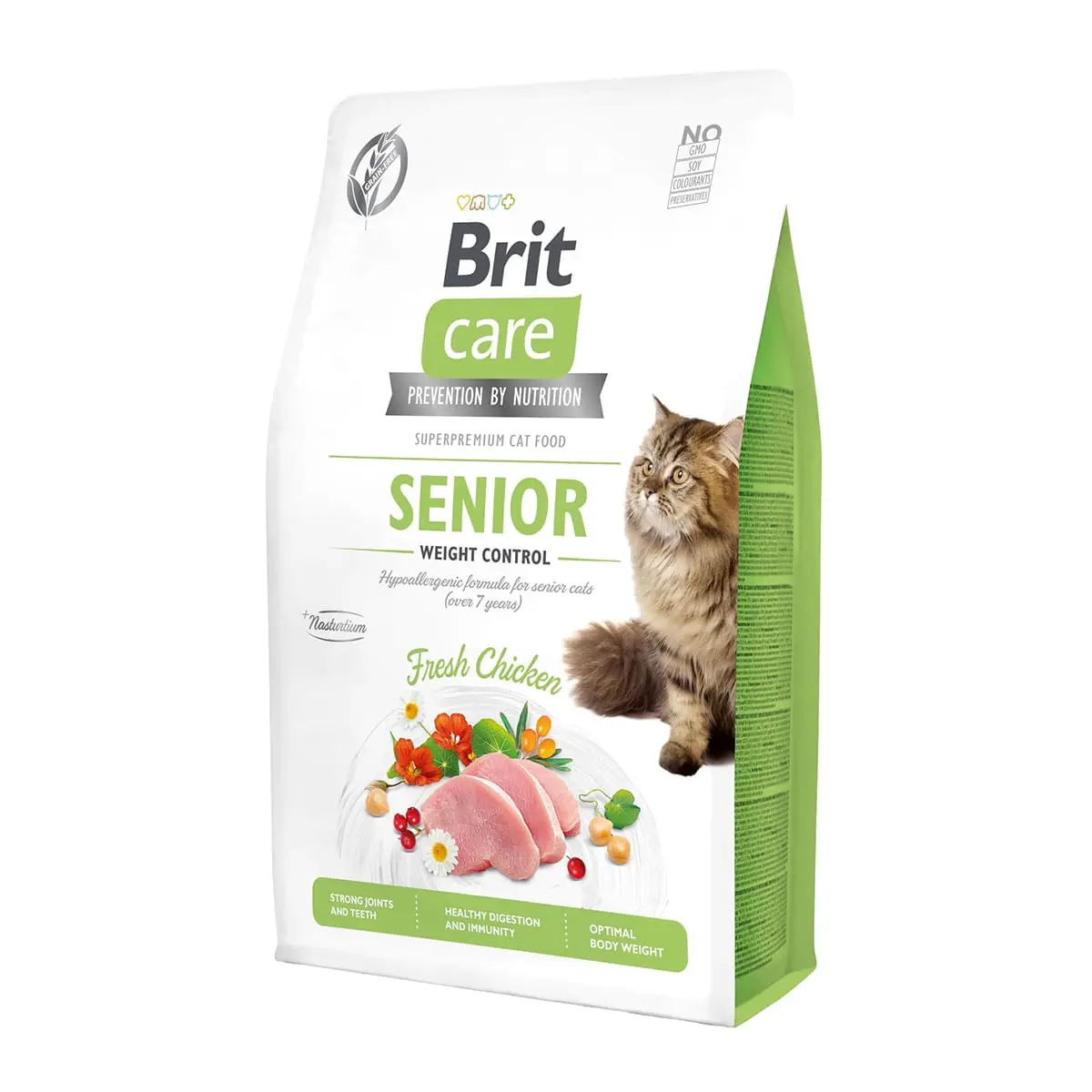BRIT Care Senior Weight Control, Pui, hrana uscata fara cerele pisici senior, managementul greutatii, 400g