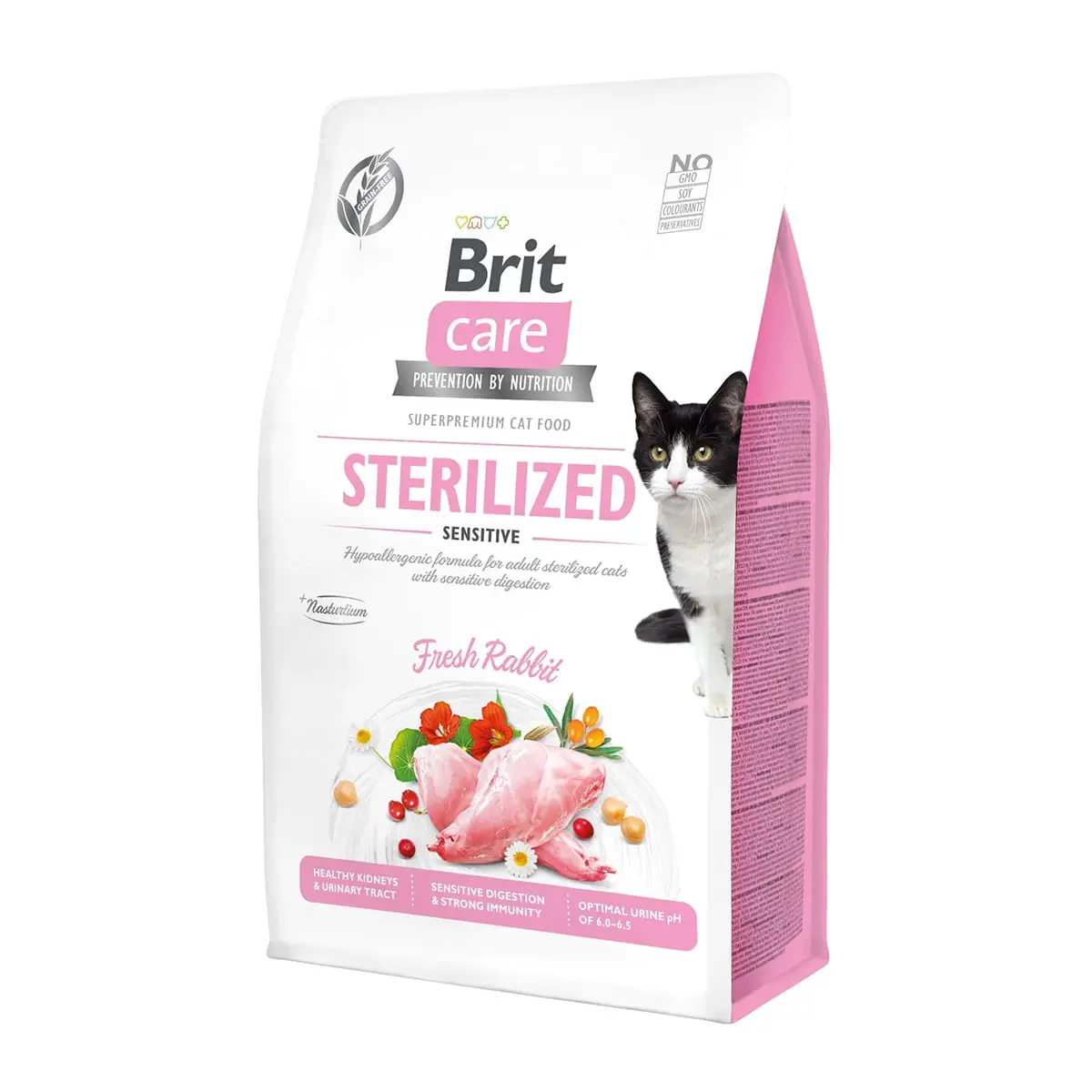 BRIT Care Sterilized Sensitive, Iepure, hrana uscata fara cereale pisici sterilizate, 400g