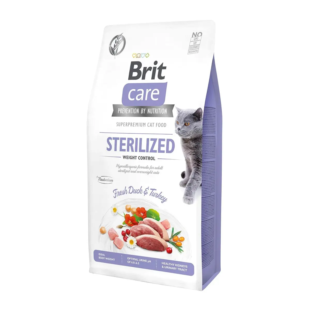 BRIT Care Sterilized Weight Control, Rata si Curcan, hrana uscata fara cereale pisici sterilizate, managementul greutatii, 2kg