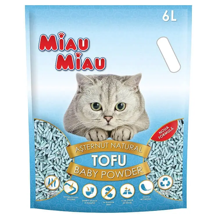 MIAU MIAU, Talc, asternut igienic pisici, peleti, tofu, aglomerant, ecologic, biodegradabil, 6l - Image 2