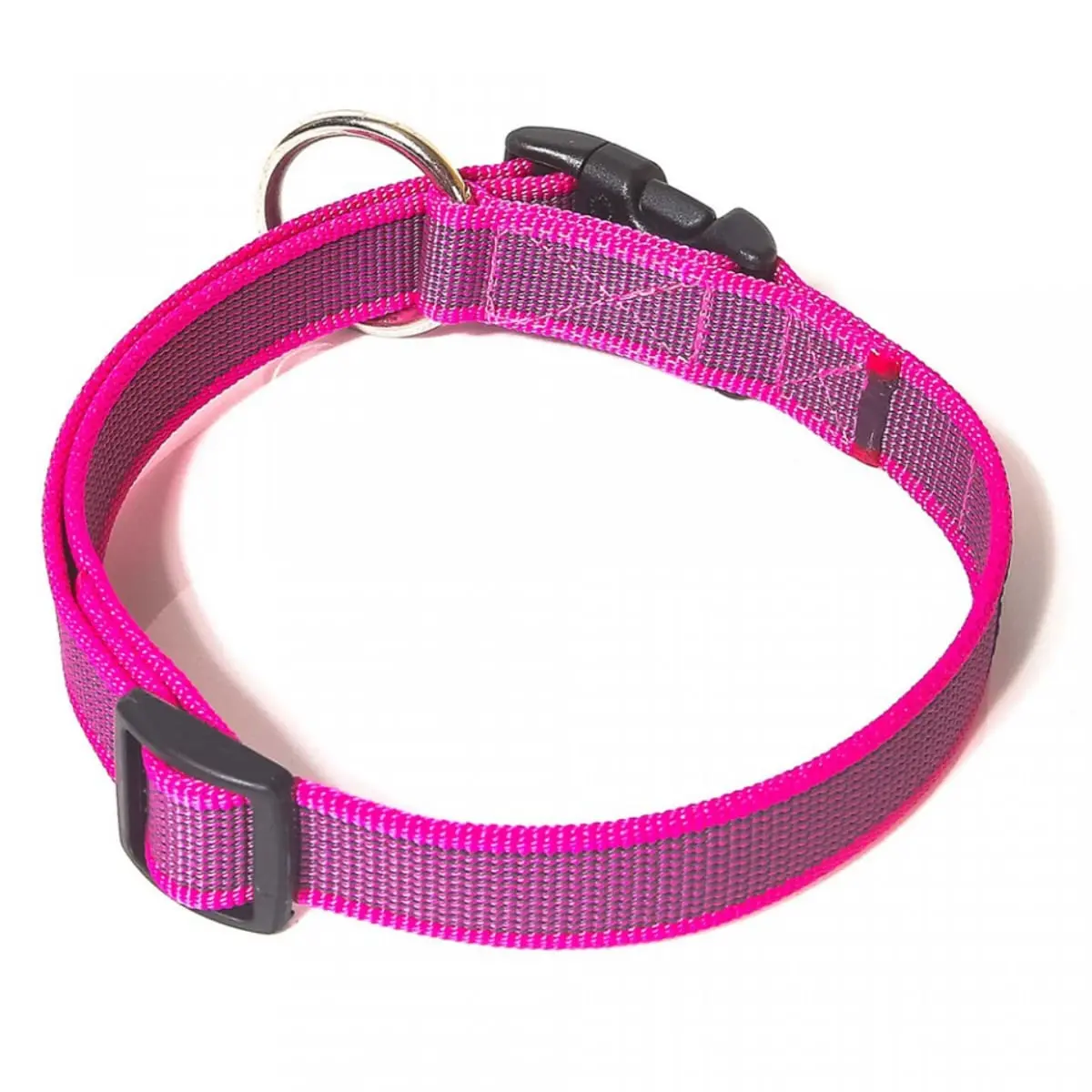 JULIUS-K9 Color & Gray, zgarda ajustabila cu maner caini, nylon, 20mm x 27-42cm, roz cu gri - Image 4