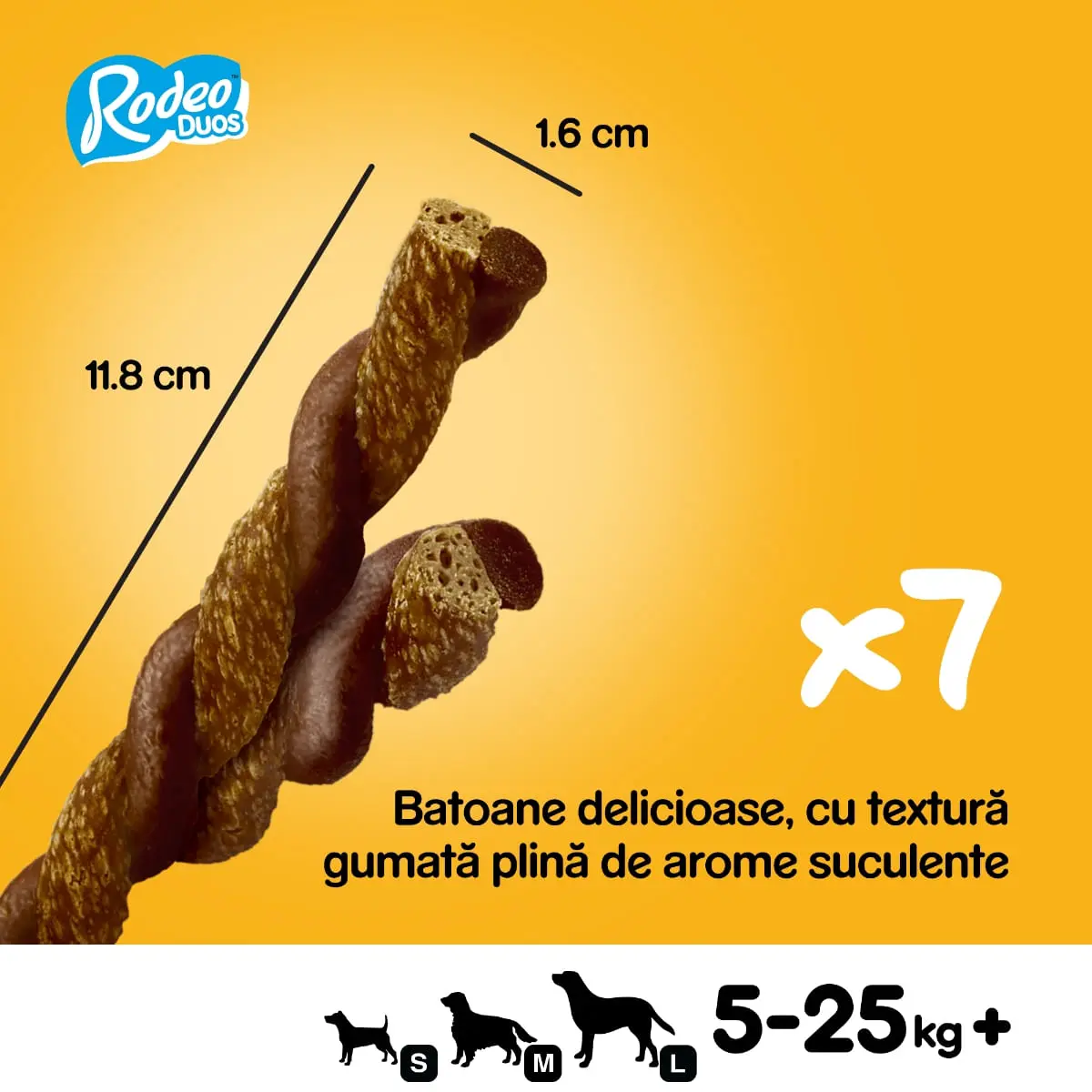 PEDIGREE Rodeo Duos, recompense caini, batoane, Vita si Branza, 7buc - Image 8