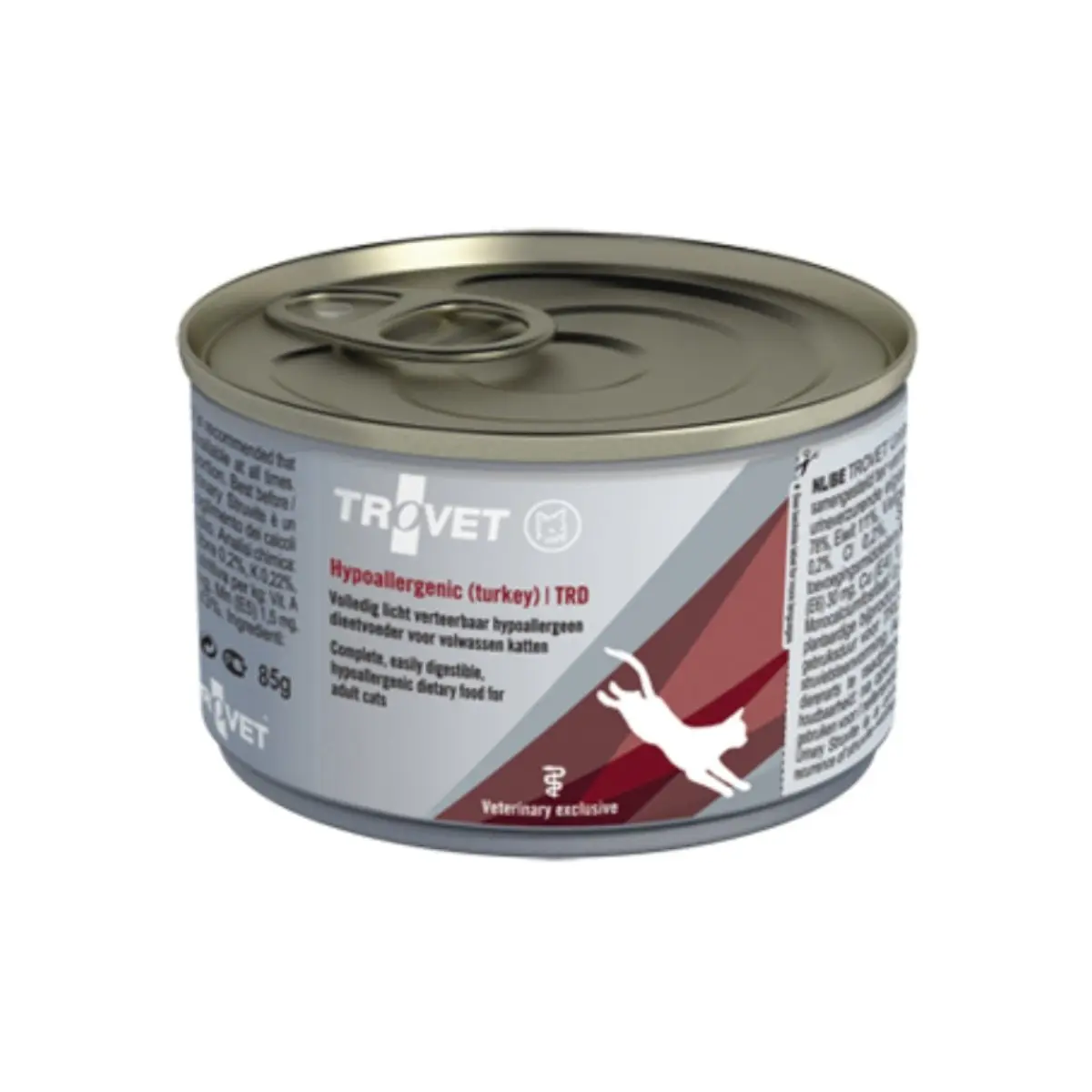 TROVET Cat Hypoallergenic TRD, Curcan, dieta veterinara pisici, conserva hrana umeda, afectiuni digestive si dermatologice, (pate), 200g