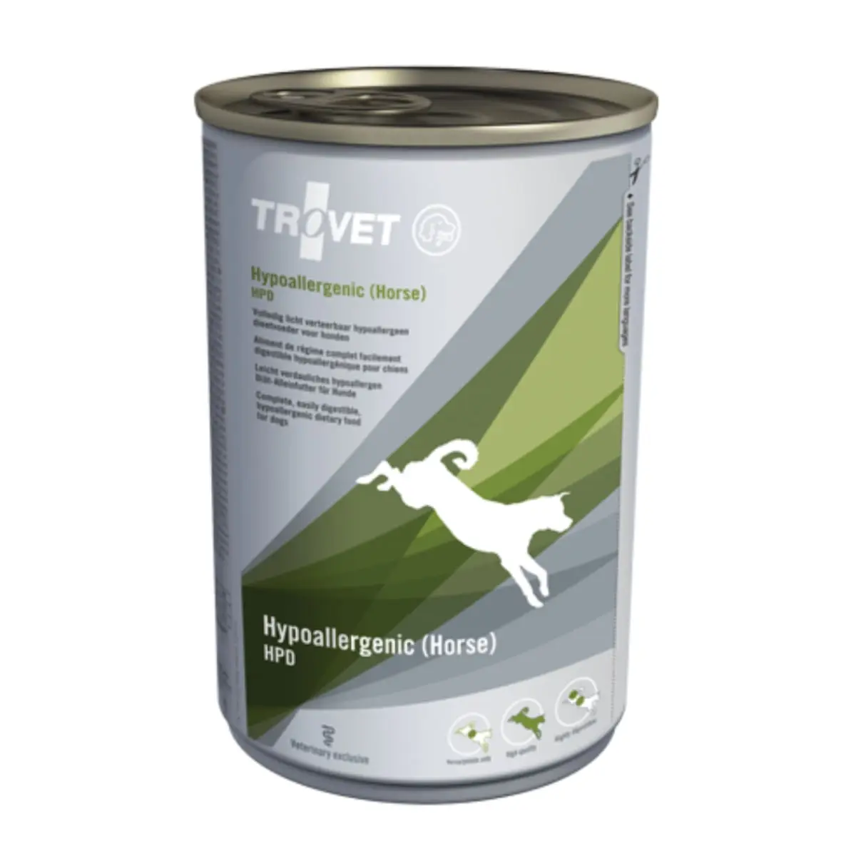 TROVET Dog Hypoallergenic HPD, Cal, dieta veterinara caini, conserva hrana umeda, afectiuni digestive si dermatologice, (pate), 400g
