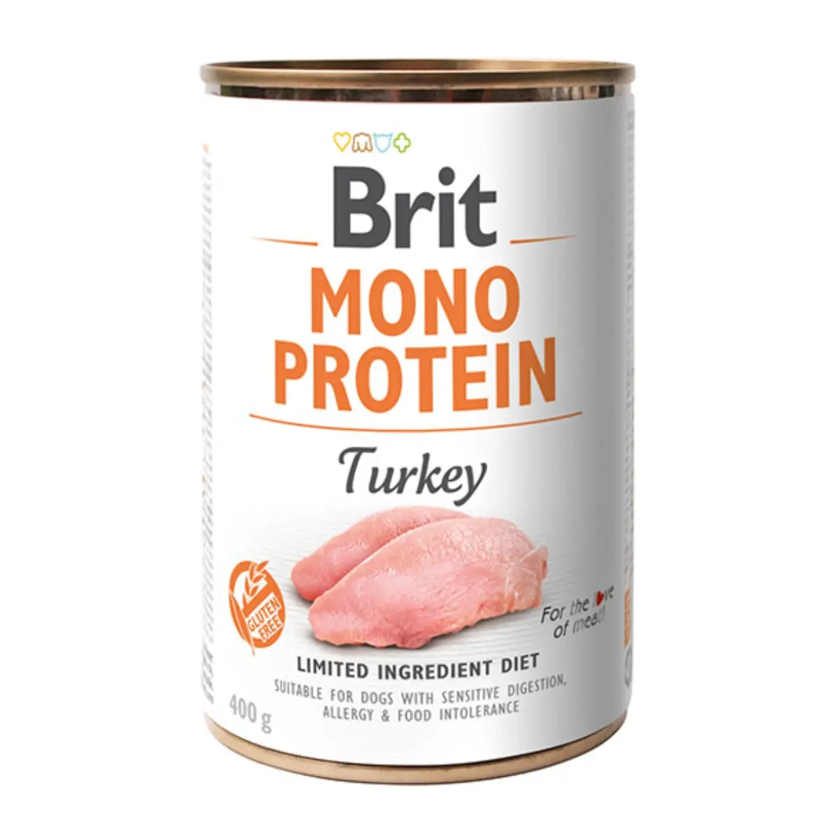 BRIT Mono Protein, Curcan, conserva hrana umeda monoproteica fara cereale caini, (pate), 400g - Image 3
