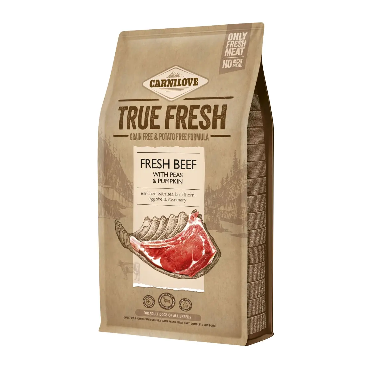 CARNILOVE True Fresh Adult S-XL, Vita proaspata cu mazare si dovleac, hrana uscata fara cereale caini, 4kg - Image 2
