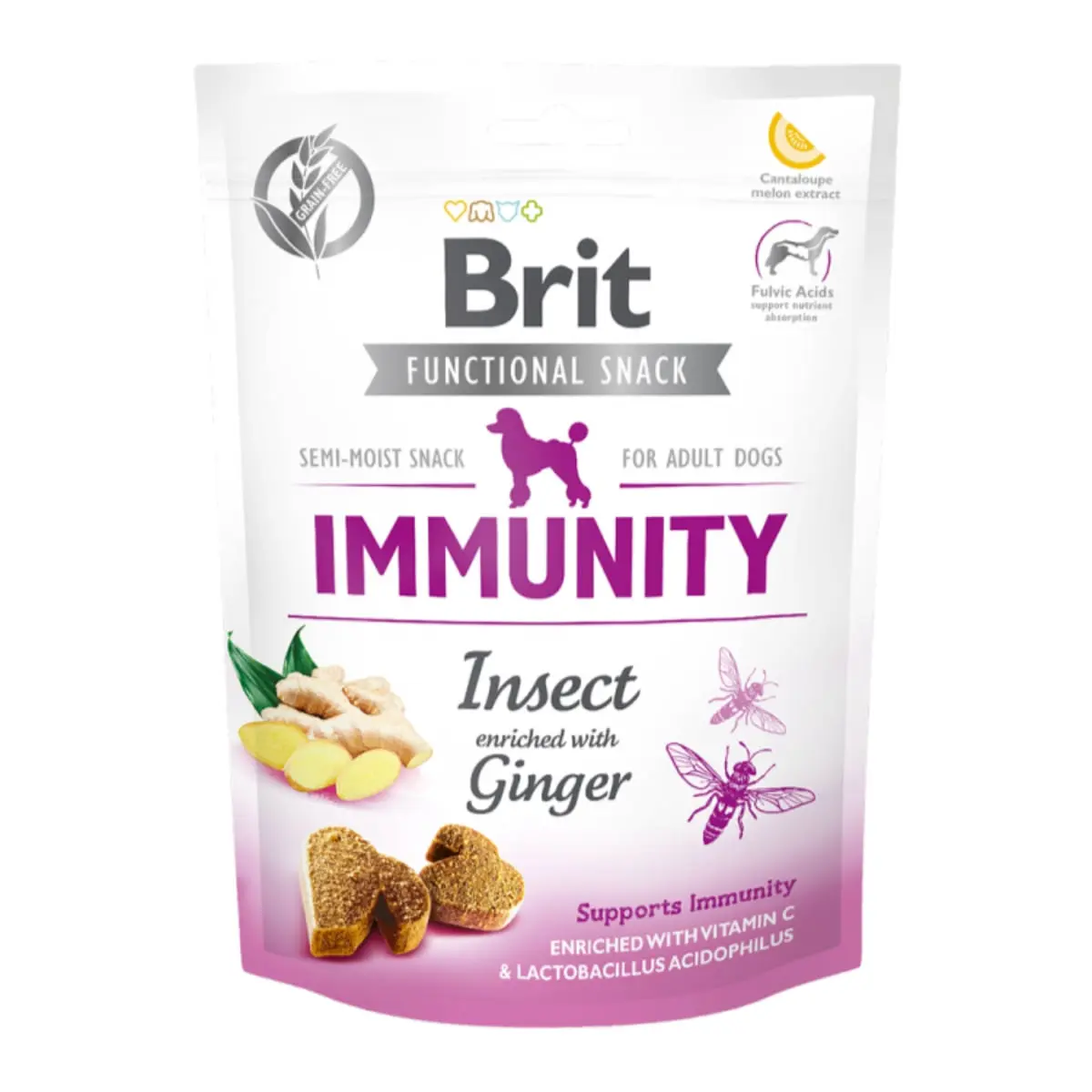 BRIT Care Functional Snack Immunity, Insecte cu Ghimbir, recompense funtionale fara cereale caini, imunitate, 150g - Image 2
