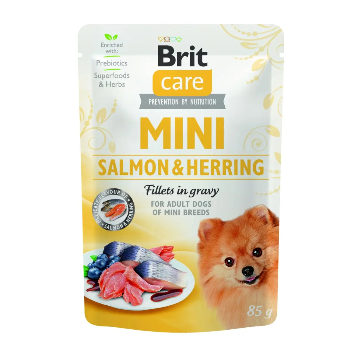 BRIT Care Mini Sterilised, XS-S, File Somon si Herring, hrana umeda caini sterilizati, (in sos) BRIT Care Mini Sterilised, XS-S, File Somon si Herring, plic hrana umeda caini sterilizati, (in sos), 85g - Image 2