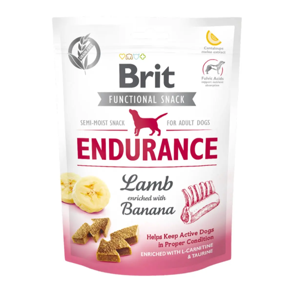 BRIT Care Functional Snack Endurance, Miel cu Banane, recompense funtionale fara cereale caini, activitate intensa, 150g