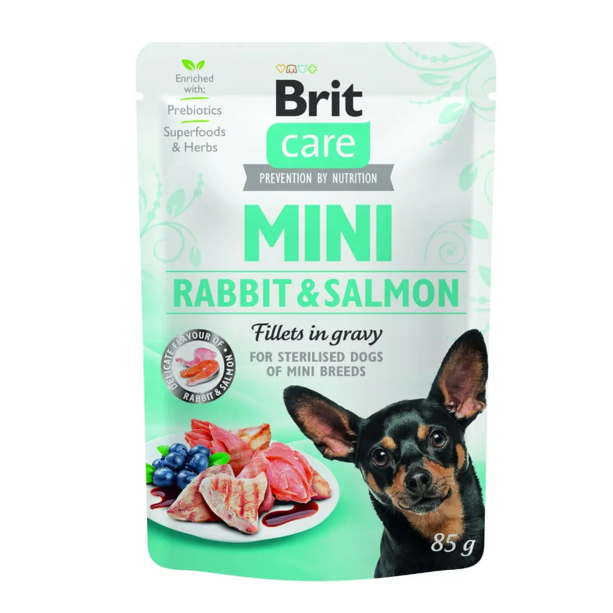 BRIT Care Mini, XS-S, File Iepure si Somon, plic hrana umeda caini, (in sos), 85g