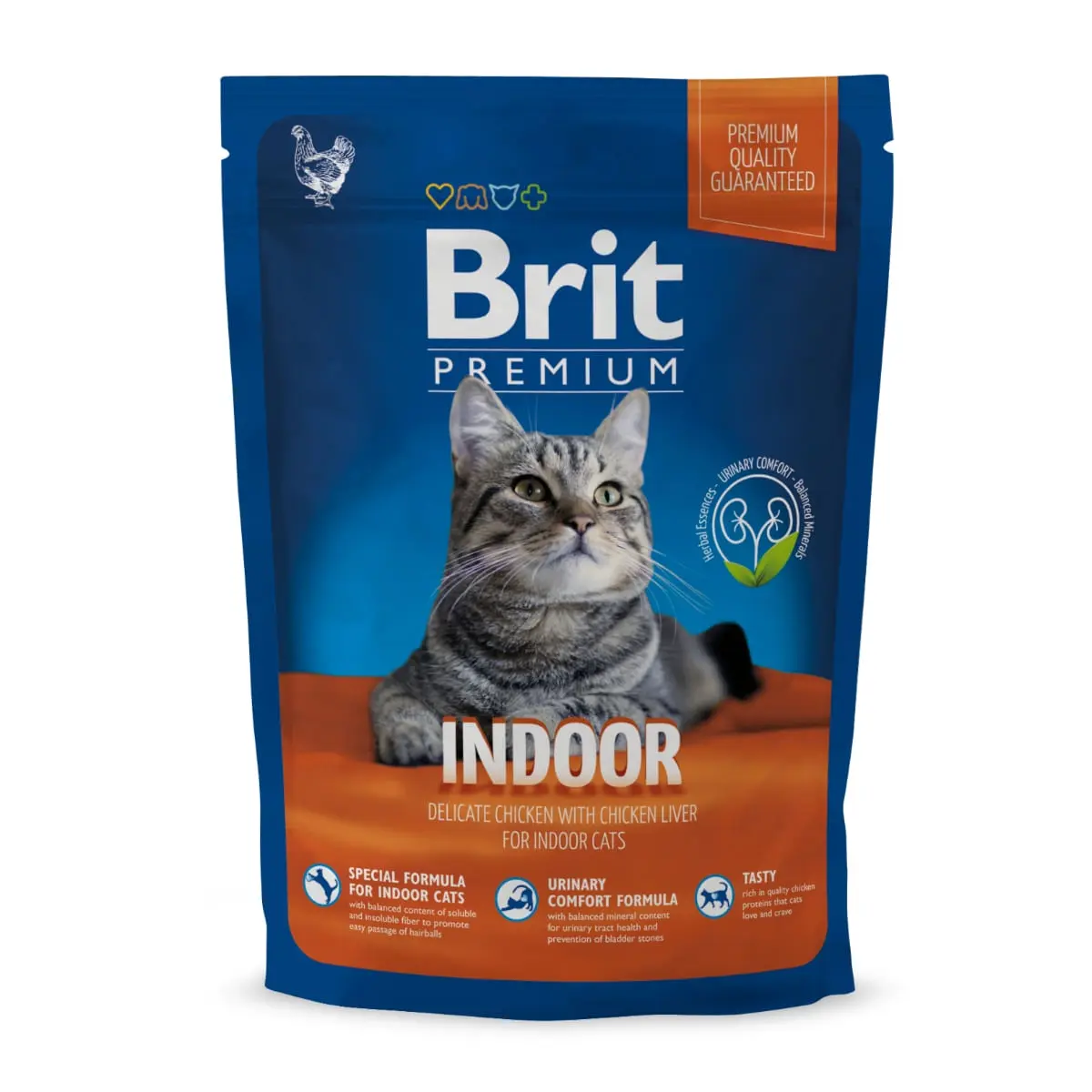 BRIT Premium Indoor, Pui, hrana uscata pisici de interior, 300g