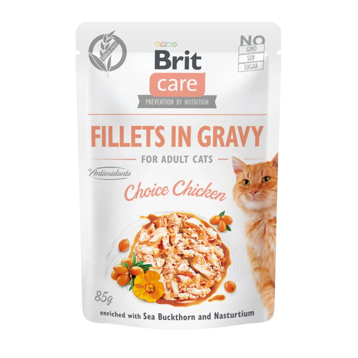 BRIT Care Fillets In Gravy, Pui, plic hrana umeda fara cereale pisici, (in sos), 85g - Image 2