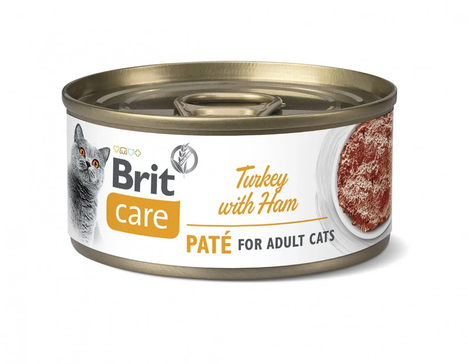 BRIT Care Pate, Curcan si Sunca, conserva hrana umeda continut redus cereale pisici, (pate), 70g - Image 2
