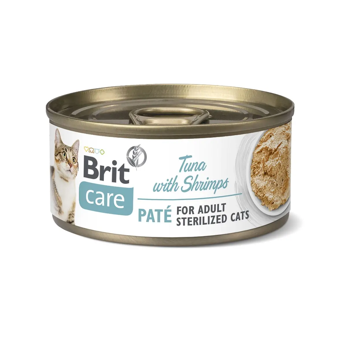 BRIT Care Sterilized Pate, Ton si Creveti, conserva hrana umeda continut redus cereale pisici sterilizate, (pate), 70g - Image 2